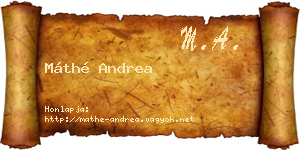 Máthé Andrea névjegykártya